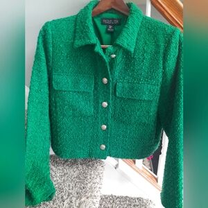 Green tweed Rachel Zoe coat, size small